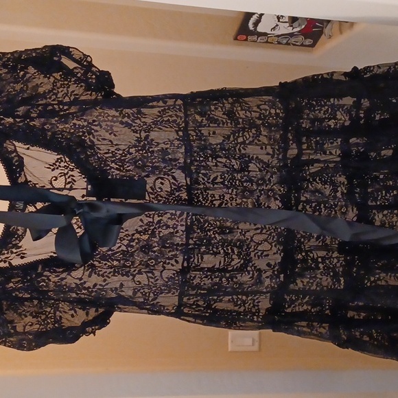 DOLLSKILL WIDOW XXL FORLORN LOVLINESS LACE SHEER TIERED MINI DRESS BLACK - Picture 13 of 15